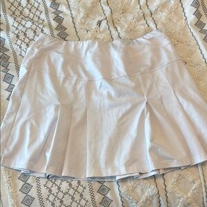 Athleticish White Pleated Skirt